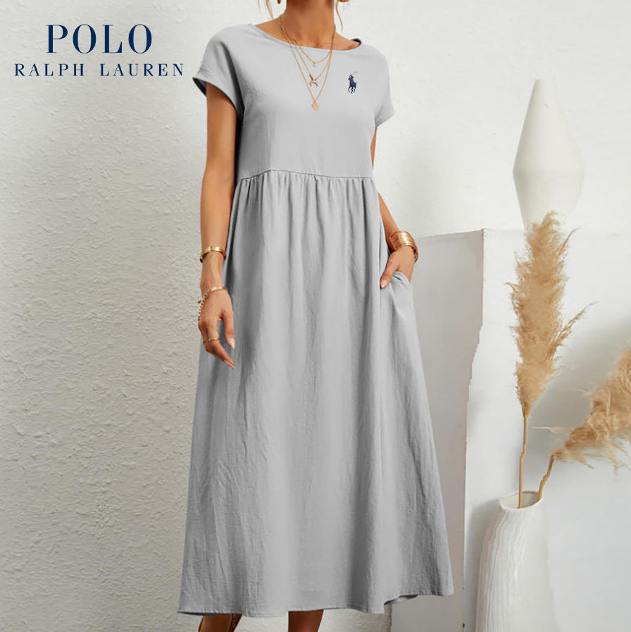 R&L | Coastal Ease Dress – Cotton & Linen with Pleated Finish