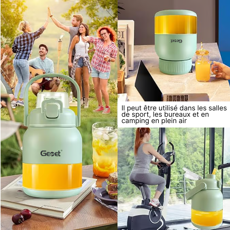Mixeur portable 500 ml sans BPA, avec paille et 2 couvercles – Idéal pour smoothies, jus et boissons glacées. PROMOTION UNIQUEMENT CETTE SEMAINE !