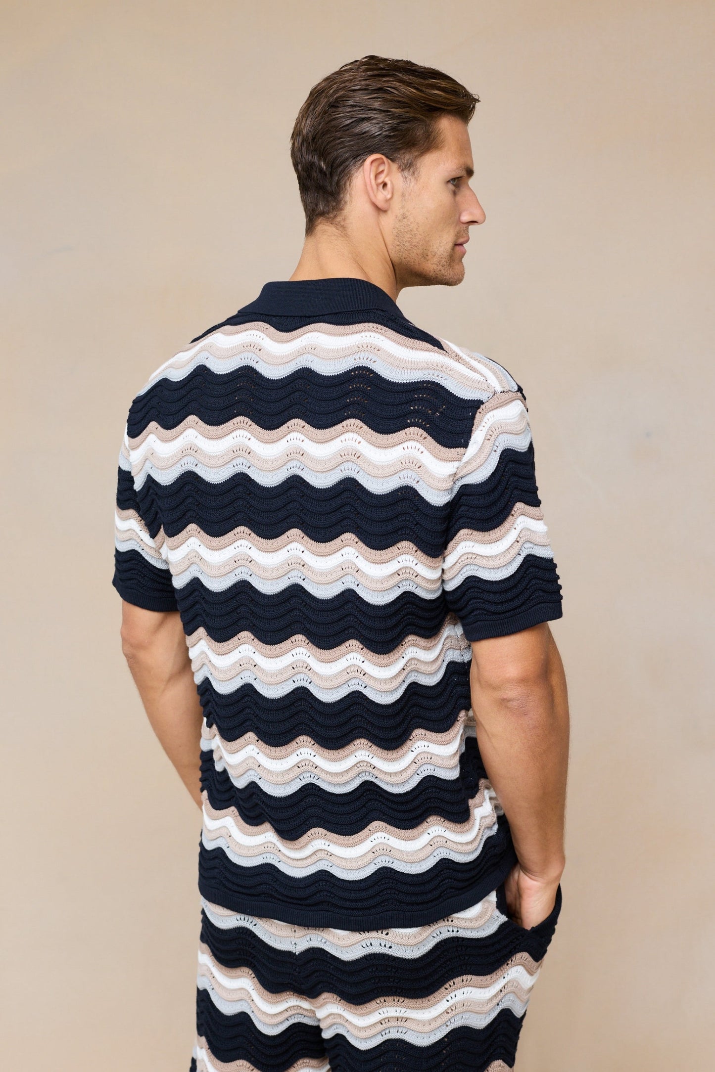 Primavera Crochet Knit Shirt - Black/Brown