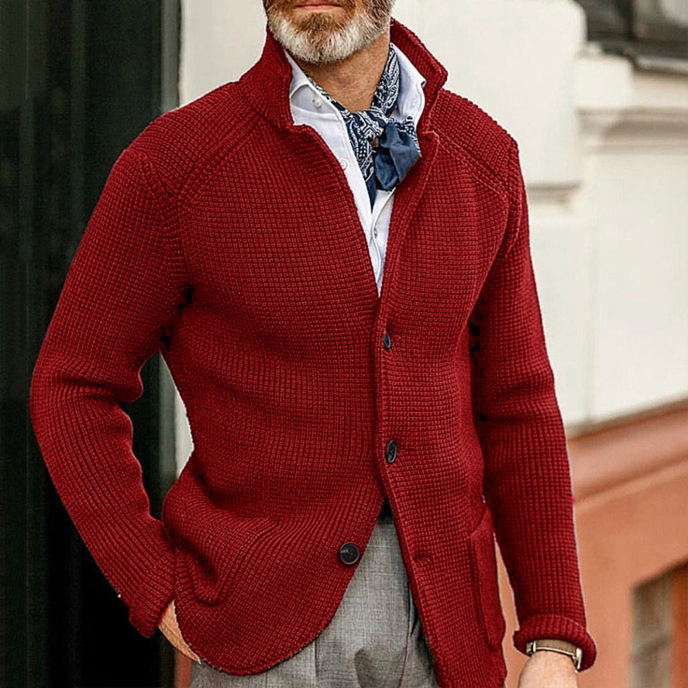 Old Money Slim-Fit Stand Collar Knitted Sweater