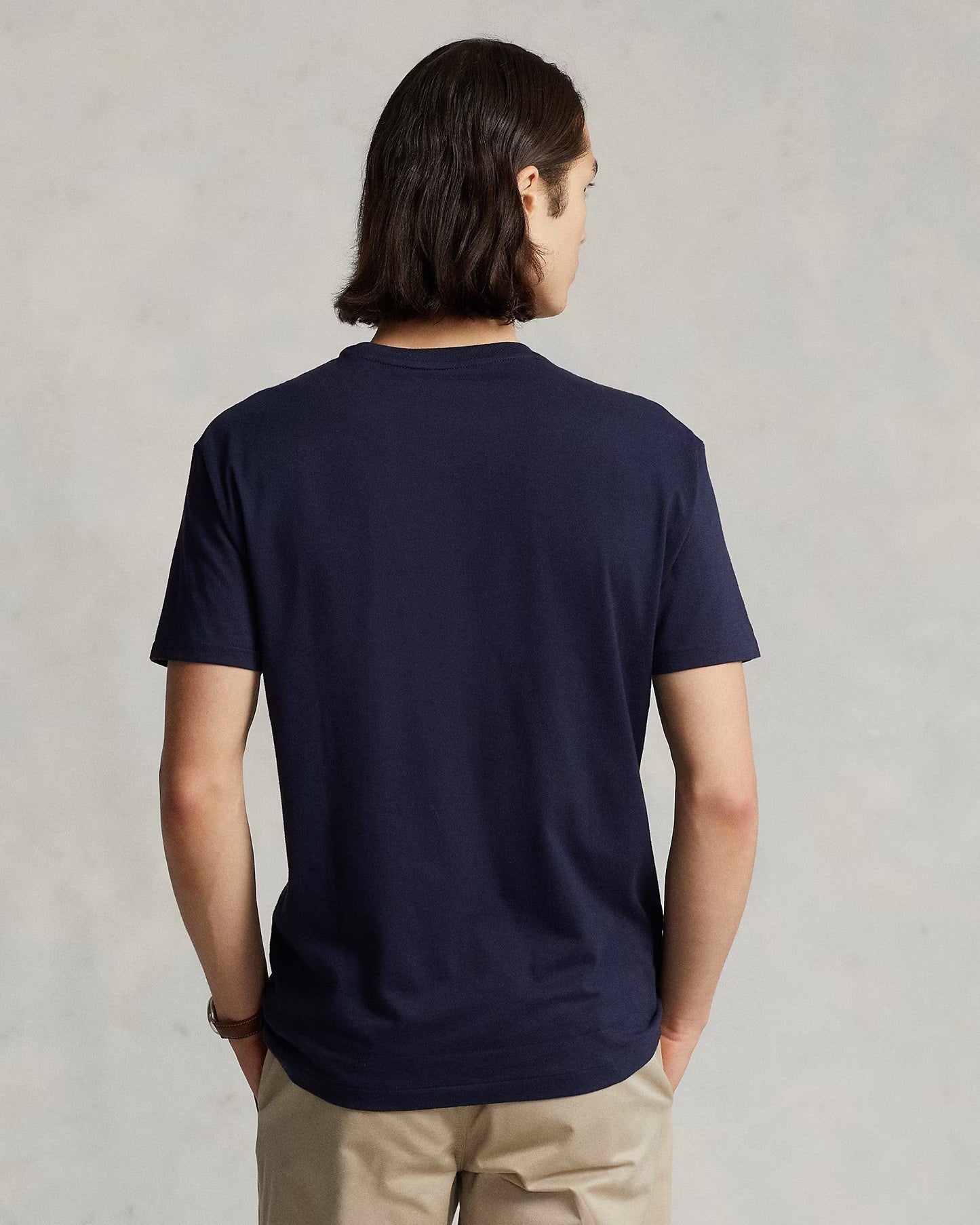 Slim fit jersey crew neck t-shirt RL - NAVY BLUE