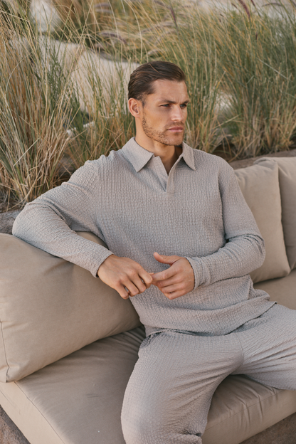 Artie Ruched Textured Trouser - Mushroom