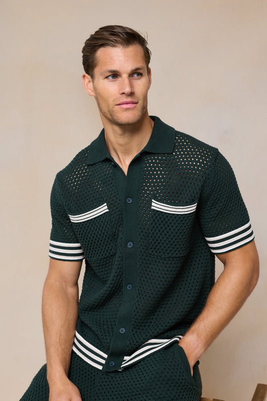 Cipressi Crochet Knit Shirt - Green