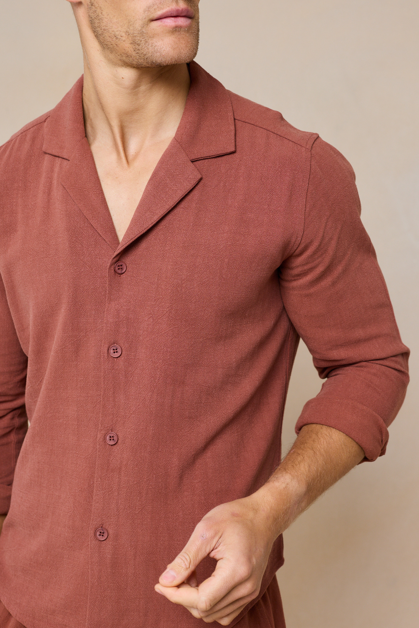 Cami Linen Shirt - Rust