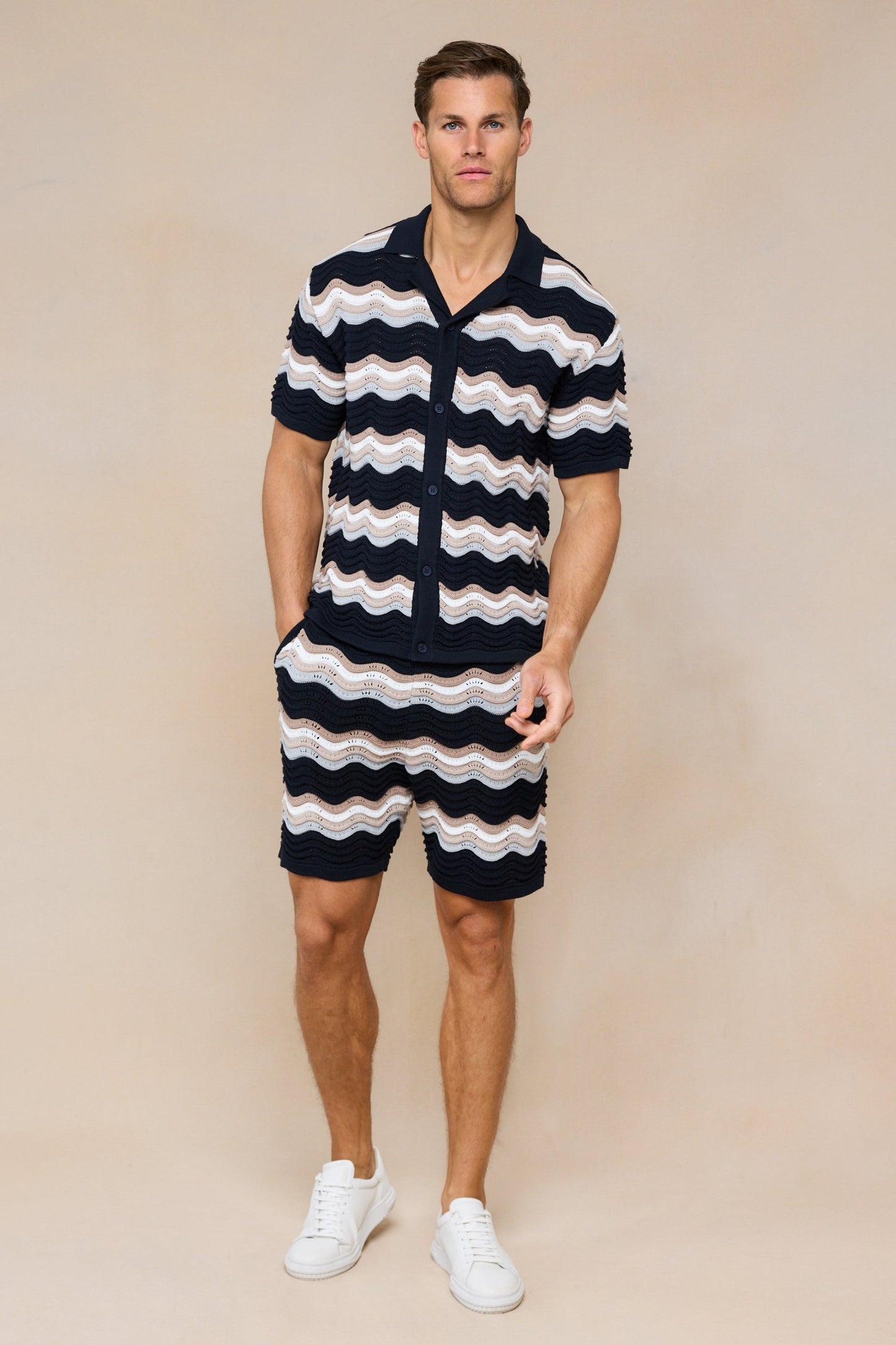 Primavera Crochet Knit Short - Black/Brown