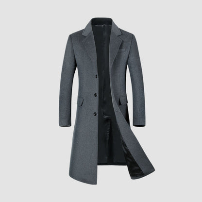 Old Money Knee-Length Suit Collar Thickened Woolen Coat