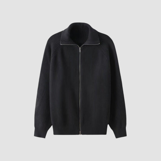 Old Money Thick Knitted Zipper Sweater Cardigan