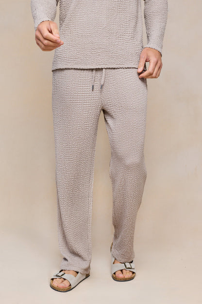 Artie Ruched Textured Trouser - Mushroom