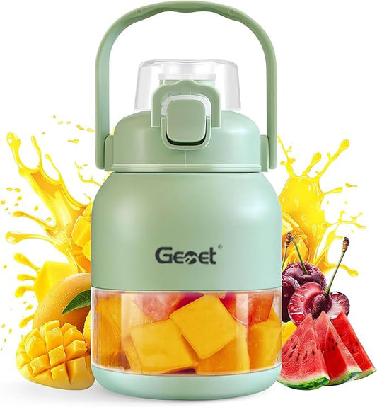 Mixeur portable 500 ml sans BPA, avec paille et 2 couvercles – Idéal pour smoothies, jus et boissons glacées. PROMOTION UNIQUEMENT CETTE SEMAINE !