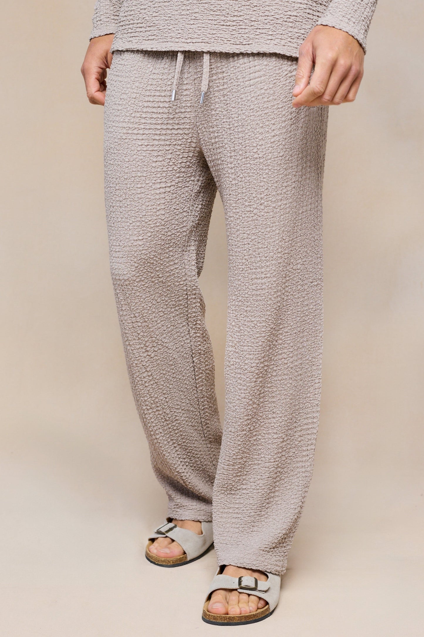 Artie Ruched Textured Trouser - Mushroom