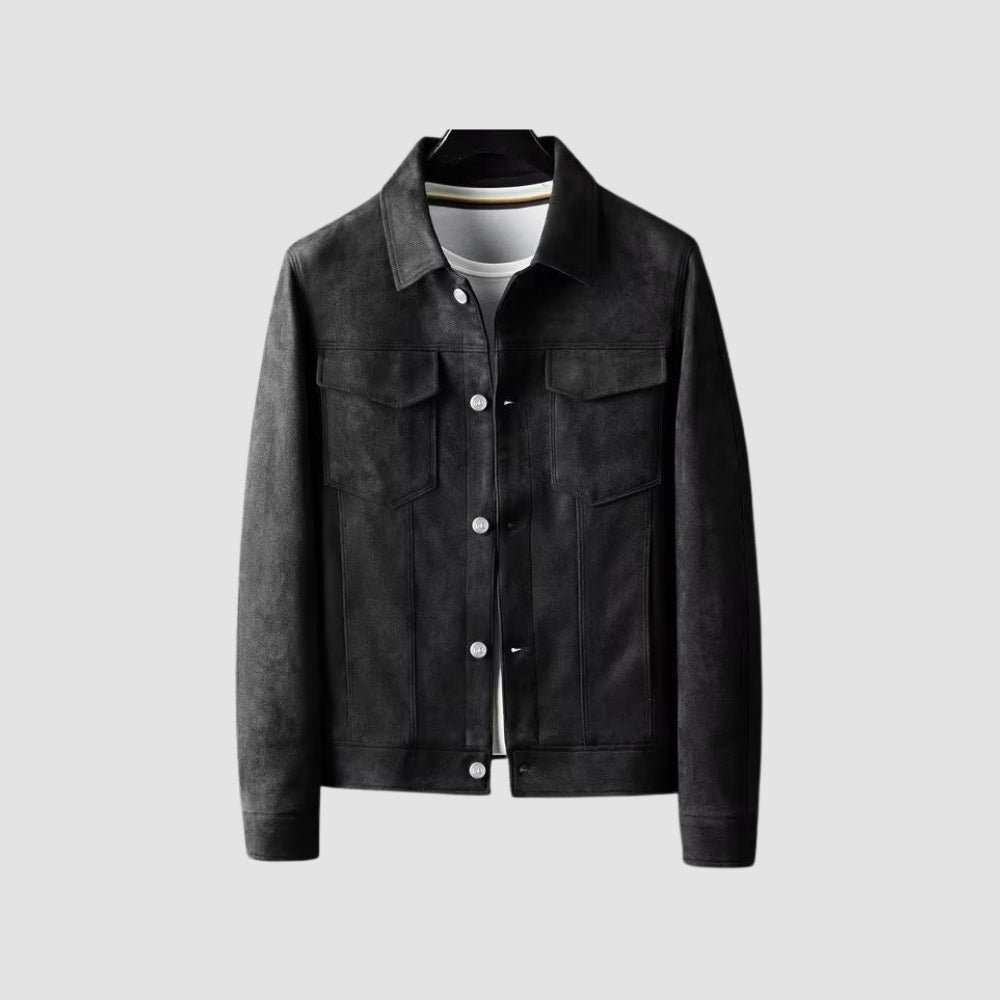 Old Money Stretch Suede Lapel Jacket