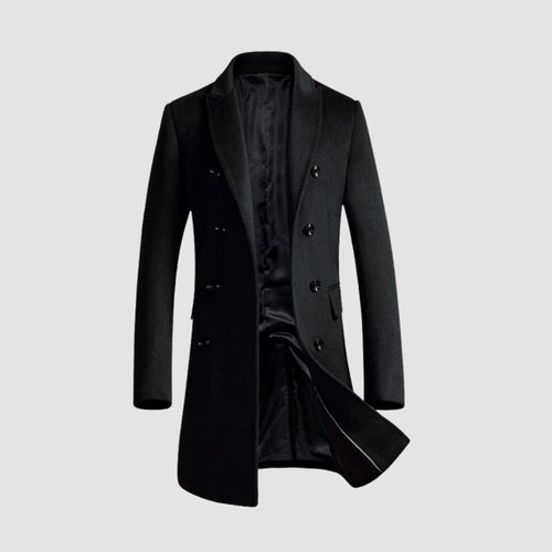 Old Money Mid-Length Double-Breasted Woolen Coat