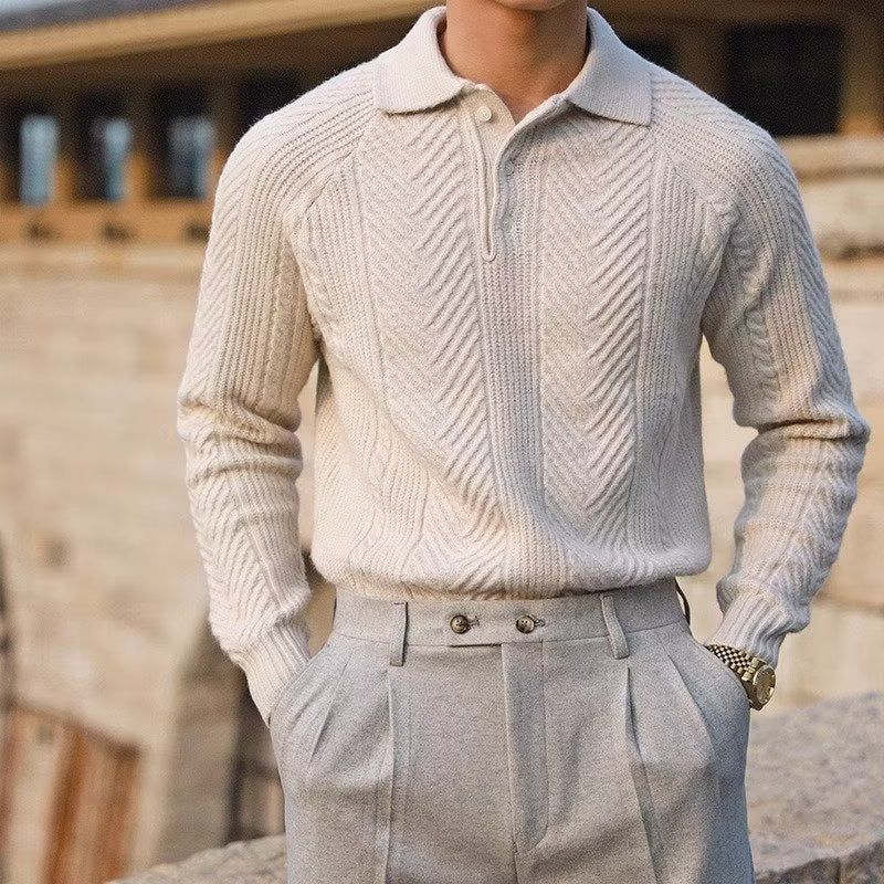 ASAN Knitted Polo Sweater