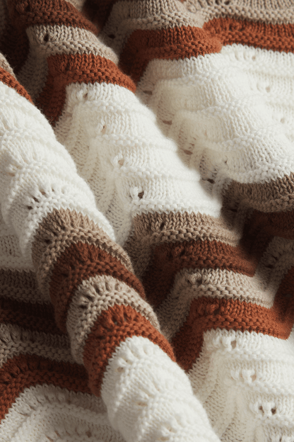 Primavera Crochet Knit Short - Ecru/Brown