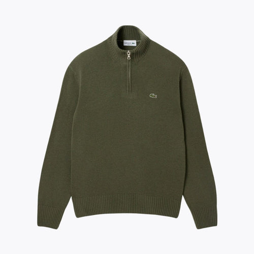 LC Zipped High Neck Carded Wool Sweater