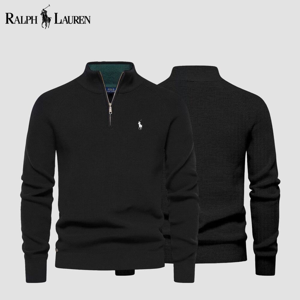 RL Zip Cable-Knit Wool Knit Sweater