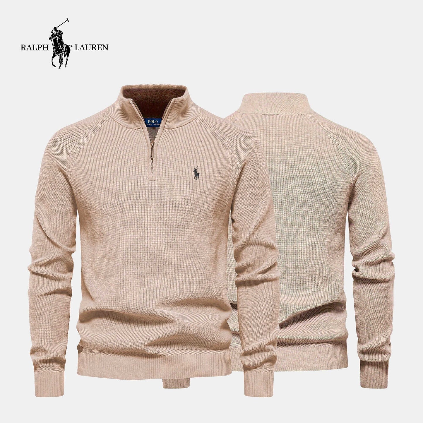 Palm Row | Refined Ribbed Zip Pullover